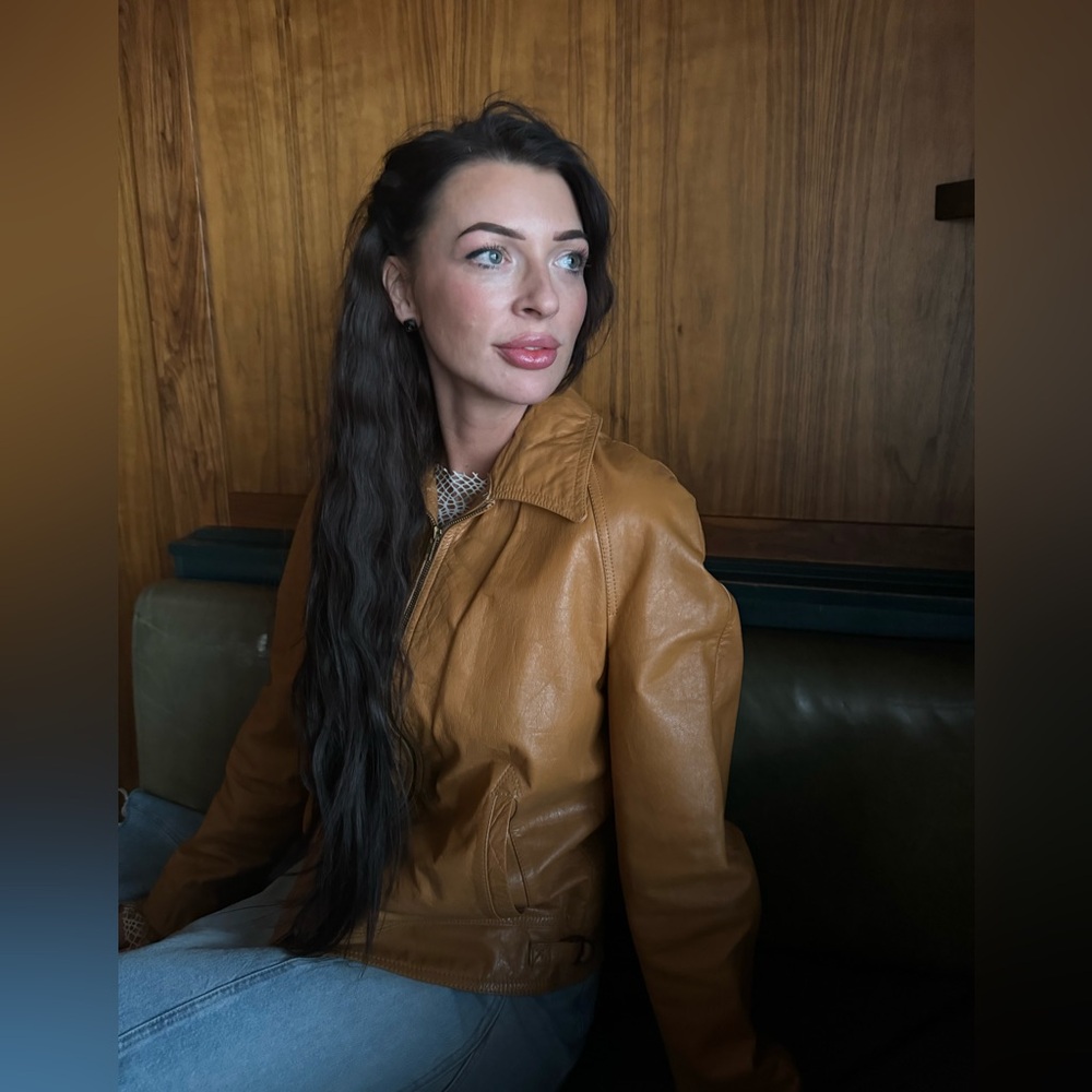 70s leather jacket, unisex